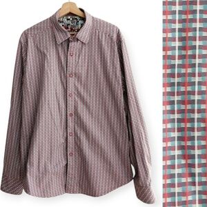 Robert Graham Men's Classic Fit Button Up Red and Blue Checkered XL